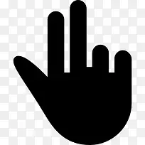 两个手指扩展黑手象征图标-空若网 两个手指扩展黑手象征图标-空若网
