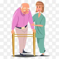 医生与康复训练病人交流矢量素材-空若网 医生与康复训练病人交流矢量素材-空若网