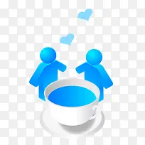 蓝色立体小人-空若网 蓝色立体小人-空若网