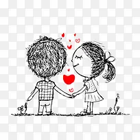 卡通手绘情侣-空若网 卡通手绘情侣-空若网