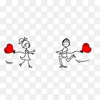 手绘卡通爱心小人-空若网 手绘卡通爱心小人-空若网