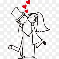手绘卡通婚礼爱心小人-空若网 手绘卡通婚礼爱心小人-空若网