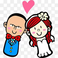 手绘卡通婚礼小人爱心-空若网 手绘卡通婚礼小人爱心-空若网