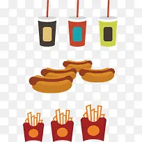 扁平化快餐图标设计-空若网 扁平化快餐图标设计-空若网