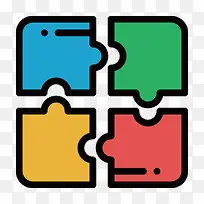 扁平化拼图PNG下载-空若网 扁平化拼图PNG下载-空若网