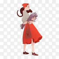 抱着树枝的女人-空若网 抱着树枝的女人-空若网