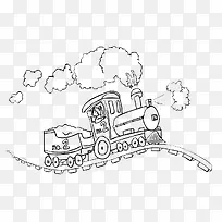 手绘线条小火车-空若网 手绘线条小火车-空若网