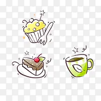 西点图标元素咖啡蛋糕-空若网 西点图标元素咖啡蛋糕-空若网