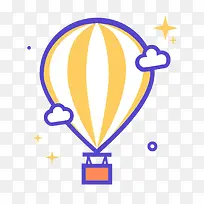 彩色扁平化热气球元素-空若网 彩色扁平化热气球元素-空若网