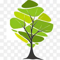 创意绿色拼接树木扁平化矢量素材-空若网 创意绿色拼接树木扁平化矢量素材-空若网