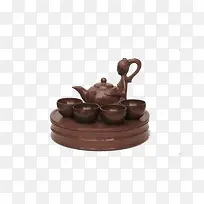 产品实物棕色古典茶具整套-空若网 产品实物棕色古典茶具整套-空若网