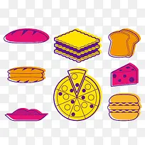 矢量图线条烘焙蛋糕披萨-空若网 矢量图线条烘焙蛋糕披萨-空若网