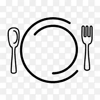 矢量线条餐具-空若网 矢量线条餐具-空若网