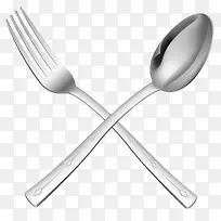 手绘银色叉勺餐具-空若网 手绘银色叉勺餐具-空若网
