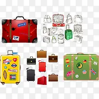潮流旅行箱矢量素材-空若网 潮流旅行箱矢量素材-空若网