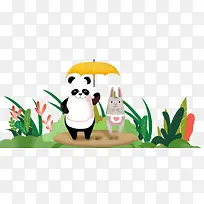 手绘装饰卡通熊猫素材-空若网 手绘装饰卡通熊猫素材-空若网