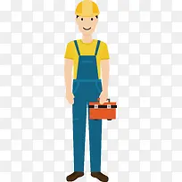 卡通维修工人矢量图-空若网 卡通维修工人矢量图-空若网