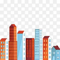 扁平化楼群设计矢量图-空若网 扁平化楼群设计矢量图-空若网