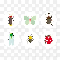 彩色昆虫背影图标-空若网 彩色昆虫背影图标-空若网
