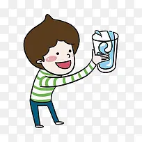卡通拿杯子节水的男孩-空若网 卡通拿杯子节水的男孩-空若网