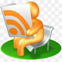 橙色读者3d-social-icons-空若网 橙色读者3d-social-icons-空若网