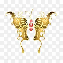 矢量金色唯美蝴蝶装饰PNG免费-空若网 矢量金色唯美蝴蝶装饰PNG免费-空若网