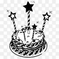 星星蜡烛的蛋糕-空若网 星星蜡烛的蛋糕-空若网