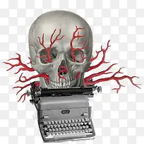 创意骷髅头打字机-空若网 创意骷髅头打字机-空若网