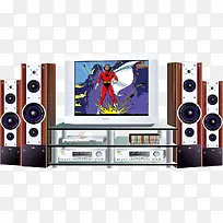 音响电视影碟机家庭影院矢量-空若网 音响电视影碟机家庭影院矢量-空若网