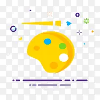 黄色扁平化绘画学习图标-空若网 黄色扁平化绘画学习图标-空若网