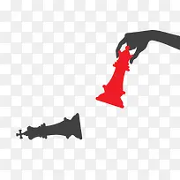 手绘下棋剪影-空若网 手绘下棋剪影-空若网