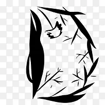 手绘黑色树枝字母D-空若网 手绘黑色树枝字母D-空若网