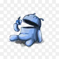 蓝色手绘安卓小人-空若网 蓝色手绘安卓小人-空若网