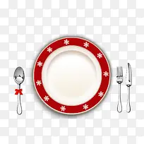 圣诞风格西餐盘和餐具-空若网 圣诞风格西餐盘和餐具-空若网