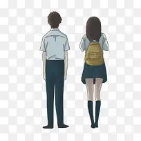高中生人物背影插画-空若网 高中生人物背影插画-空若网