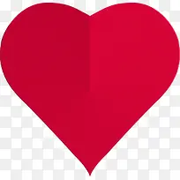手绘红色有折痕的爱心形状-空若网 手绘红色有折痕的爱心形状-空若网