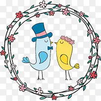 矢量手绘爱情鸟-空若网 矢量手绘爱情鸟-空若网