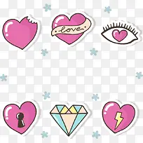 6个粉色爱情图案-空若网 6个粉色爱情图案-空若网