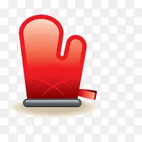 手绘卡通厨房用品红色隔热手套-空若网 手绘卡通厨房用品红色隔热手套-空若网