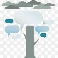 对话框 扁平化 树 灰色 阴天-空若网 对话框 扁平化 树 灰色 阴天-空若网