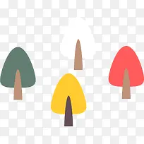 手绘多彩小树-空若网 手绘多彩小树-空若网