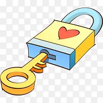 手绘可爱爱心锁头-空若网 手绘可爱爱心锁头-空若网