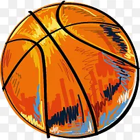 手绘橙色篮球-空若网 手绘橙色篮球-空若网
