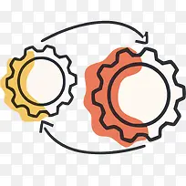 矢量手绘齿轮设置素材-空若网 矢量手绘齿轮设置素材-空若网