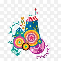 彩色房屋卡通背景-空若网 彩色房屋卡通背景-空若网