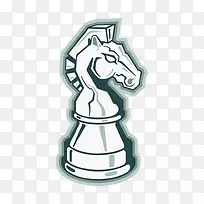 国际象棋马手绘-空若网 国际象棋马手绘-空若网