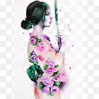 风格插画美女-空若网 风格插画美女-空若网