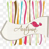 彩色线条和小鸟矢量-空若网 彩色线条和小鸟矢量-空若网