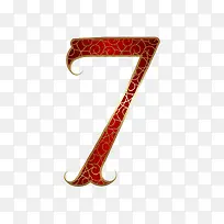 红色花纹数字7-空若网 红色花纹数字7-空若网