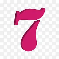 紫红色的卡通数字7-空若网 紫红色的卡通数字7-空若网